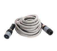 Tuyau d'arrosage en acier inoxydable avec buse de pulvérisation, 30 m, 0,6 pouces, flexible et résistant aux plis, pour jardin, pelouse, terrasse, irrigation, nettoyage, avec raccord et adaptateur