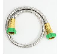 Tuyau d'arrosage en acier inoxydable avec connecteurs femelles vers femelles, compatible avec divers enrouleurs de tuyau, conçu pour une connexion facile et une utilisation étanche (1,8 m)