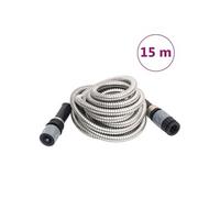 vidaXL Tuyau d'arrosage et buse de pulvérisation argenté 0,6"" 15m inox
