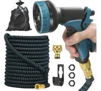 Tuyau d'arrosage extensible, 10 modèles de pulvérisation réglables, léger et portable, matériau durable, 15M 50Ft