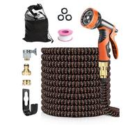 Tuyau d'Arrosage Extensible 150FT/45M avec 10 Modes de Pulvérisation, Connecteurs en Laiton et Universels, Tuyau Rétractable pour Jardin, Nettoyage de Voiture, Arrosage et Lavage Extérieur