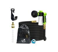 Vounot Tuyau d'arrosage extensible 15 m renforcé – 8 modes, anti-fuite, 1/2" et 3/4", sac noir