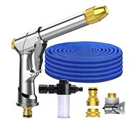 Tuyau d'arrosage Extensible 25ft / 7.5m, RoseFlower Tuyau arrosage Universel avec 5 Fonction Pistolet, Raccords en Laiton, Tuyau d’Eau pour Jardin Nettoyage Lavage de Voiture et Douches des Animaux