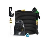 VOUNOT® Tuyau d'Arrosage Extensible 30m Renforcé Adaptable 1/2" et 3/4" 10 Modes de Pulvérisation Flexible et Anti-Fuite Raccord et Sac de Rangement Fournis Noir