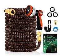 Tuyau d'Arrosage Extensible 45m/150Ft avec 10 Modèles de Pulvérisation Convient aux Robinets de 1/2" et 3/4" Raccords en Métal Durables pour Jardin, Arrosage, Nettoyage
