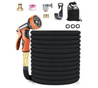 Tuyau d'Arrosage Extensible 50FT avec 10 Modes de Pulvérisation, Connecteurs en Laiton et Universels, Tuyau Rétractable pour Jardin, Nettoyage de Voiture, Arrosage et Lavage Extérieur