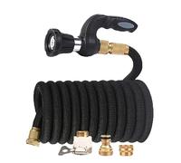 Tuyau d'arrosage Extensible Buse à Haute Pression Tuyau d'arrosage débit d'eau Flexible Flexible Extensible Tuyau en Plastique Outils d'irrigation(17ft)