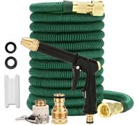 Tuyau d'arrosage extensible de 23,5 à 90,1 m - Léger et durable avec raccords en laiton massif pour une meilleure performance d'arrosage et de lavage
