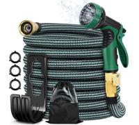 Tuyau D'arrosage Extensible de 30 m/100FT Avec 10 Buses, Tuyau D'arrosage Avec Sac de Rangement-A1