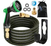 Tuyau d'arrosage extensible de 30 m, 100ft tuyau d'arrosage magique flexible avec 10 modes de pulvérisation d'eau améliorés, 3 couches en latex, anti-nœud, tuyau d'arrosage pour jardinage et