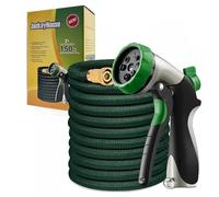 Tuyau d'arrosage extensible de 30 m / 45 m / 60 m - 3 tuyaux d'arrosage extensibles - Naturel - Triple couche - Léger - Ne s'emmêle pas - Avec un pistolet de pulvérisation d'eau professionnel en