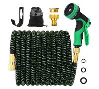 Tuyau d'arrosage extensible de 30 m, latex à 3 couches améliorées, tuyau d'arrosage avec raccords métalliques de 1,9 cm et 1,27 cm, anti-nœud, pulvérisation à 10 fonctions, tuyau d'arrosage flexible