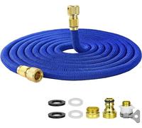 Tuyau d'arrosage extensible de 5 m, tuyau d'arrosage rétractable et flexible qui ne s'entortille pas avec raccords de 1,9 cm, 1,27 cm, tuyau d'arrosage flexible et extensible pour arroser les