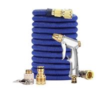 Tuyau d'arrosage extensible - Design léger et flexible avec raccords en laiton pour faciliter l'arrosage et le lavage