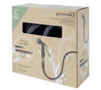 Tuyau d'Arrosage Extensible en Polyester, 2,5 à 7,5 M, avec Pistolet multi- jets Raccords Rapides, Vert