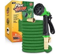 Tuyau d'arrosage extensible Flexi Hose Upgraded - ultra flexible/ne s'emmêle pas - raccords en laiton massif 2 cm - 8 modes d'arrosage - vert - 30 m