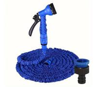 Tuyau d'Arrosage Extensible Magique,Pistolet de Lavage de Voiture,Pot en Mousse Flexible,7 Motifs -Bleu-100ft