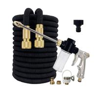 Tuyau d'arrosage Extensible Pistolet à Eau Portable Haute Pression réglable, Tuyau Flexible, Ensemble de Jardin, Fournitures et Outils d'irrigation de Jardin(100ft)