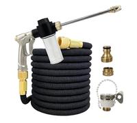 Tuyau d'arrosage Extensible Tuyau d'arrosage Flexible Extensible, buse Haute Pression, Longue Tige, Pistolet de Nettoyage, Tuyau de Lavage de Voiture, Tuyau d'arrosage(100ft)