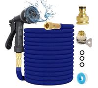 Tuyau d'arrosage flexible 15 m, tuyau d'arrosage flexible, 3/4" et 1/2", avec 7 fonctions, douchette de jardin, extensible, pour arrosage du jardin, lavage de voiture