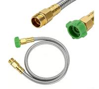 Tuyau d'arrosage flexible en acier inoxydable de 1,5 m, léger, anti-pliage, résistant aux fuites, pour plantes, lavage de voiture et terrasse, construction en métal avec connecteur de robinet