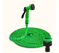 Tuyau d'arrosage flexible s'étendant jusqu'à 30 m avec douchette 7en1 & adaptateur - tuyau d'eau extensible, sans coude, peu encombrant, accessoires de jardin