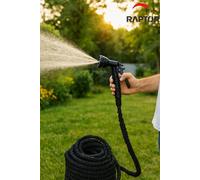 Tuyau d'arrosage flexible s'étendant jusqu'à 7,5 m avec douchette 7en1 & adaptateur - tuyau d'eau extensible, sans coude, peu encombrant, accessoires de jardin