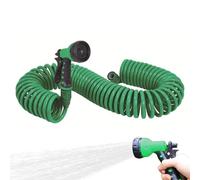 Tuyau d'arrosage flexible - Tuyau anti-retour automatique - Tuyau d'arrosage extérieur avec raccords - 7 modes de pulvérisation pour systèmes d'irrigation de pelouse, terrasse, lavage, arrosage