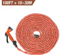 Tuyau d'arrosage flexible WYCTIN 100FT 30m Tuyau d'eau flexible extensible Orange