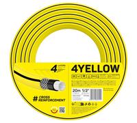 Cellfast Tuyau D'arrosage YELLOW, Léger, Durable, 4 Couches, Durable Tresse Croix, Résistant aux UV et aux algues, résistance à la torsion, Technologie REACH, 20 Bar, -10/+50°С Temp. 1/2", 20m