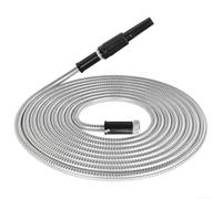 Tuyau d'arrosage léger et flexible en acier inoxydable - 7,6 m - Design torsadé