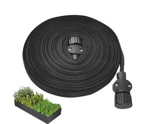 Tuyau d'Arrosage Plat - Tuyau Suintant Anti-Fuites,15 m Double Paroi Anti-Vrillage Extensible pour Irrigation Racinaire Pelouse Extérieur Jardin