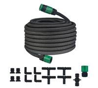 Tuyau d'arrosage poreux pour jardin - 3 en 1 irrigation goutte à goutte/trempage/arrosage, système d'irrigation efficace pour pelouses, parterres de fleurs, plantes de terrasse (50 m)