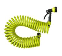 Tuyau d'arrosage serpentin - 10 m - Polyuréthane - Vert - Souple et résistant - Facile à utiliser - Arrosage précis
