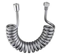 Tuyau d'arrosage Tuyau flexible rétractable à ressort de 1,5/2/3/5 mètres for pommeau de douche, toilettes, bidet, plomberie, salle de bain, spirale Tuyau d'arrosage(Grey,500CM)