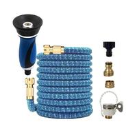 Tuyau d'arrosage Tuyau télescopique de jardin 3X 25 à 125 pieds, outil d'arrosage extérieur jet direct for lavage voiture haute pression Tuyau d'arrosage(1/2''_75FT)