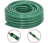 vidaXL Tuyau d'arrosage avec jeu de raccords vert 0,75" 50 m PVC