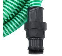 Tuyau d'aspiration avec raccords en PVC vert 1" 10 m de long, flexible et résistant aux pliures, pour jardin, irrigation, piscine et gestion de l'eau, avec valve de pied et tamis pour eau propre