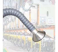 Tuyau d'aspiration Industriel Flexible de 1,1 mètre avec hotte pour soudage, brasage, évacuation des poussières et des fumées. Worhops Gas & Industrial