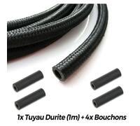 Tuyau de Carburant Ø3 mm - Ø7 mm - Retour d'injecteur Essence et Gasoil + 4 bouchons d’Injecteurs