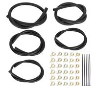 Tuyau de carburant 5 tailles - 3/8, 1/2, 5/16, 1/4, 3/16 Inch ID NBR Rubber 3.3Ft Gasoline Tube with 30Pcs Clamps & 5Pcs Tie Straps for Small Engines Golf Cart Snowmobile Motorcycle ATV Tractor