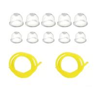 Tuyau de carburant avec bulle d'huile pour tondeuse à gazon, souffleuse à neige et tronçonneuse - Kit d'entretien pour petit moteur offrant une performance fiable au fil du temps (2 tuyaux + 10 bulles