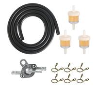 Tuyau de Carburant Kit, Filtre à Carburant à Gaz de Moto avec Filtre à Essence de 3 à 6 mm, Tuyau à Essence de 1 m 6 Colliers de Serrage Filtre à Carburant à Essence