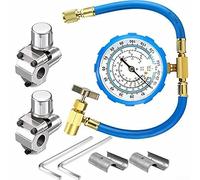 Tuyau de charge AC R134A avec manomètre et kit de valve BPV31 Bullet Piercing Tap - Compatible avec les tubes de 1/4", 5/16", 3/8" de diamètre extérieur
