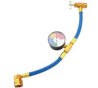 Tuyau de charge CA avec jauge, kit de tuyau de recharge de réfrigérant AC, 1/2 peut appuyez sur une vanne de distribution et des ajustements de coupleur rapide R134A pour le réfrigérant de la climati