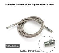Tuyau De Charge Haute Pression Tressé En Acier Inoxydable,Fil 1/8npt,10 "",24"",36 "",50"",Adapté Aux Outils Pneumatiques,Paintball Pcp - Type 50inch(125cm)