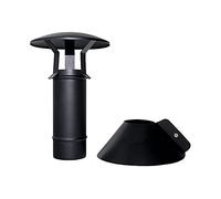 Tuyau de cheminée coaxial noir D. 80/125 terminal vertical en acier 316 pour poêle à granulés CE Made in Italy UNI 1856/2