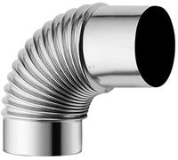 Tuyau de cheminée coudé à 90° en acier inoxydable résistant à la chaleur pour poêles Ø 50 mm-100 mm (Ø 90 mm)