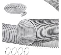 Tuyau de collecte de poussière VEVOR, 4 pouces x 50 pieds, durabilité améliorée du PVC, résistant à la perforation, tuyau flexible transparent avec renfort en acier au carbone, y compris