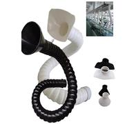 Tuyau de conduit Tuyau d'extraction de fumée industrielle avec capot, tube de bras d'extraction de fumée flexible, tuyaux de collecte de poussière articulés(Natural(Square),5x100cm/2.0x39.4in)